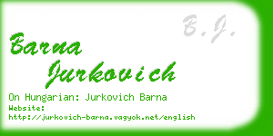 barna jurkovich business card